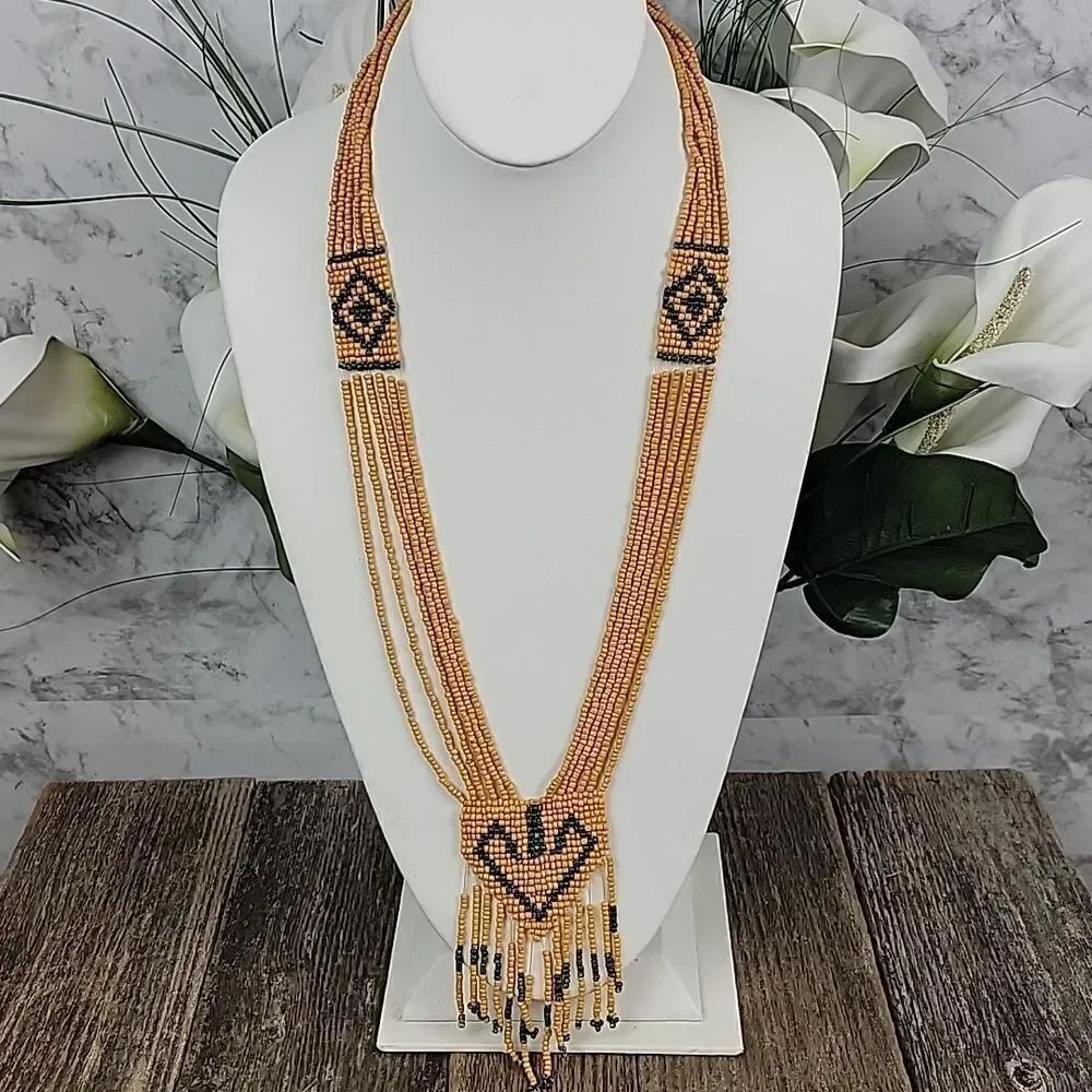 Beaded chandelier necklace 36" length - Picture 2 of 6
